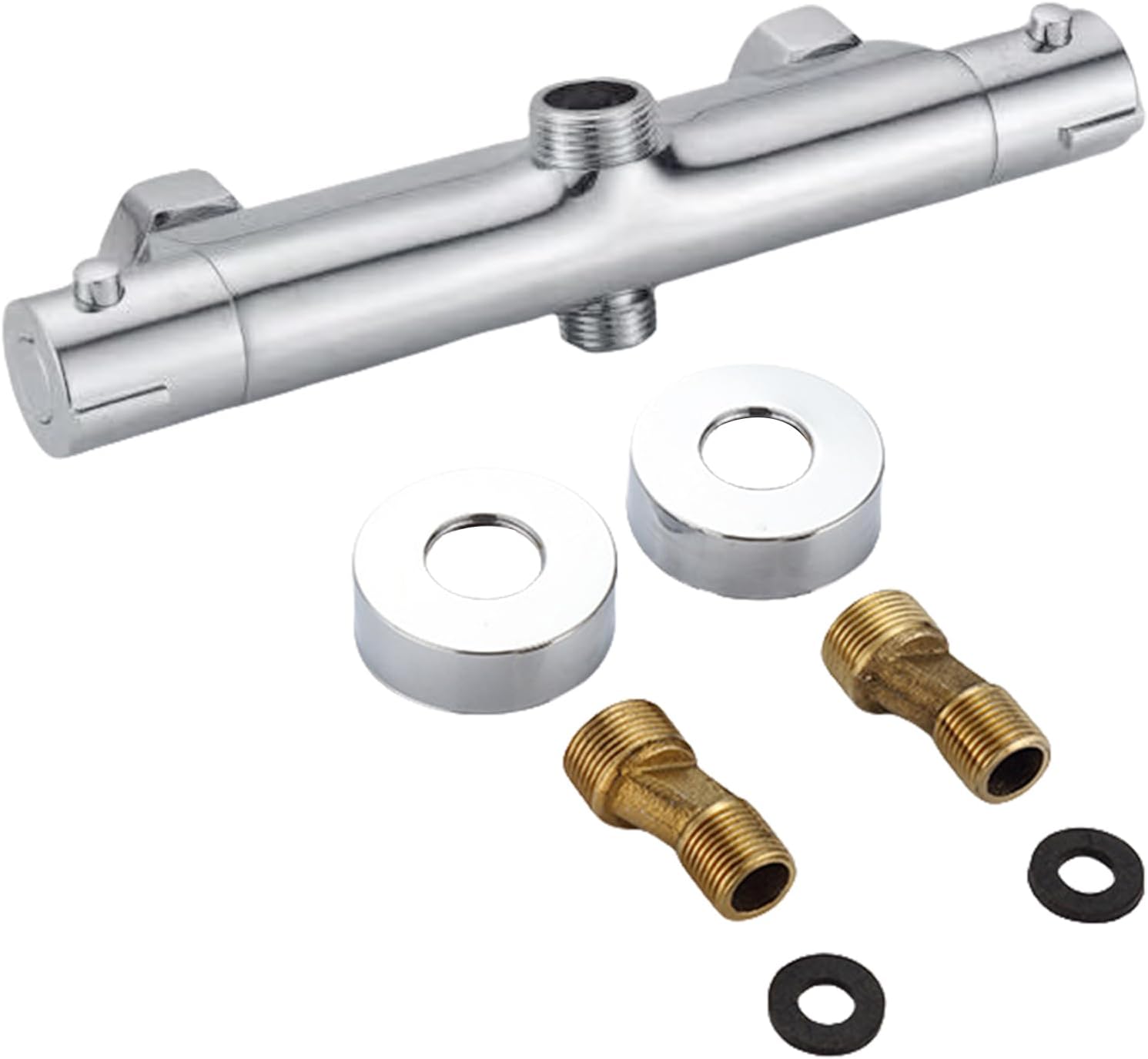 KVK デッキ形サーモスタット式混合栓 右ハンドル仕様 可変ピッチ