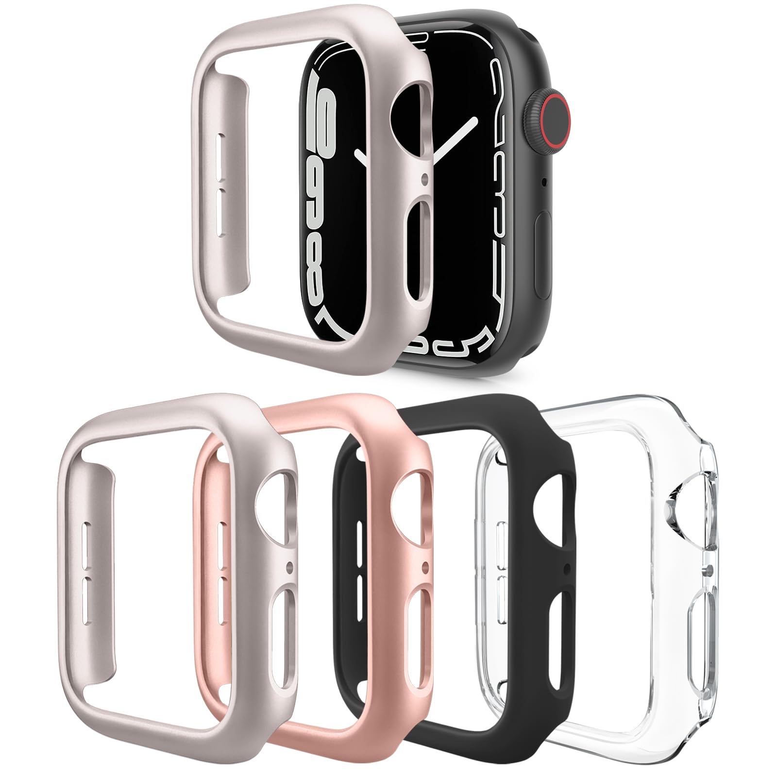 Photo 1 of 4 Pack [No Screen Protector] Bumper Case Compatible with Apple Watch Series 10 (2024) 46mm, Ultra Thin Hard PC Shockproof Case Cover Protector Frame for iWatch Series 10 46mm