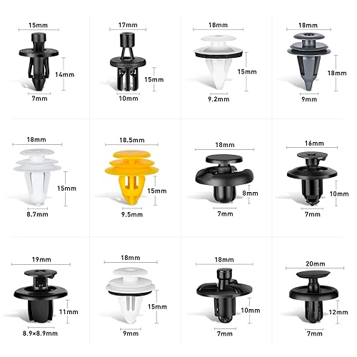 Miniatura 2 de GOOACC Juego de 189 clips de retención de parachoques para automóvil, remaches de plástico para automóvil, kit de retenedores de empuje de tamaños