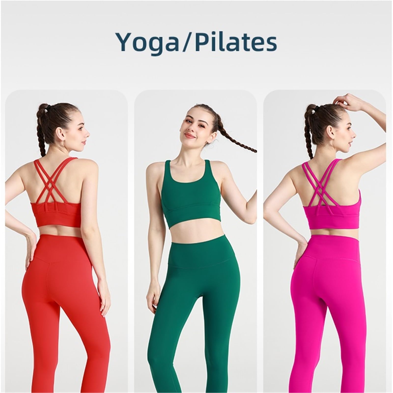 Completino Palestra Donna Tuta da yoga 2 pezzi ad asciugatura rapida fitness traspirante leggings for reggiseno sportivo