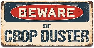 SignMission Beware of Crop Duster Aluminum License Plate | License Plate 12" X 6" Fits Any Car, Truck, SUV, RV, or Trailer | Made in The USA
