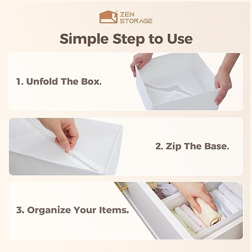 Miniatura 7 de Organizadores de cajones resistentes (paquete de 12)  Organizadores de cajones de tela y divisores para organización de guardería, organizadores de