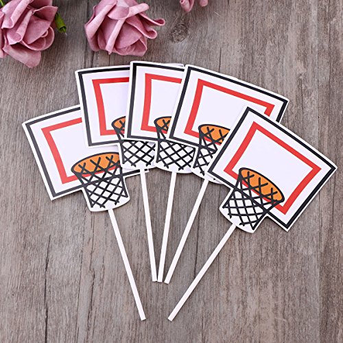 Janou Basketball Sports Cupcake Toppers Cake Picks Decoration Birthday Baby Shower Wedding Party Suppliers Pack 20Pcs #TOP5