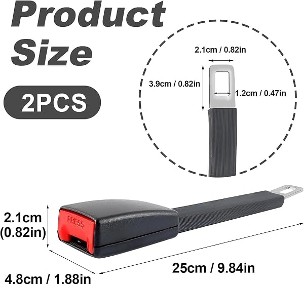 2 Piezas de Repuesto de Accesorios para automóviles, 25cm/10.24in, Interior de Accesorios para automóviles, Adecuado para la mayoría de Las Piezas de automóviles (Negro) - 1