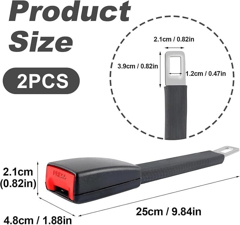 2 Piezas de Repuesto de Accesorios para automóviles, 25cm/10.24in, Interior de Accesorios para automóviles, Adecuado para la mayoría de Las Piezas de automóviles (Negro)