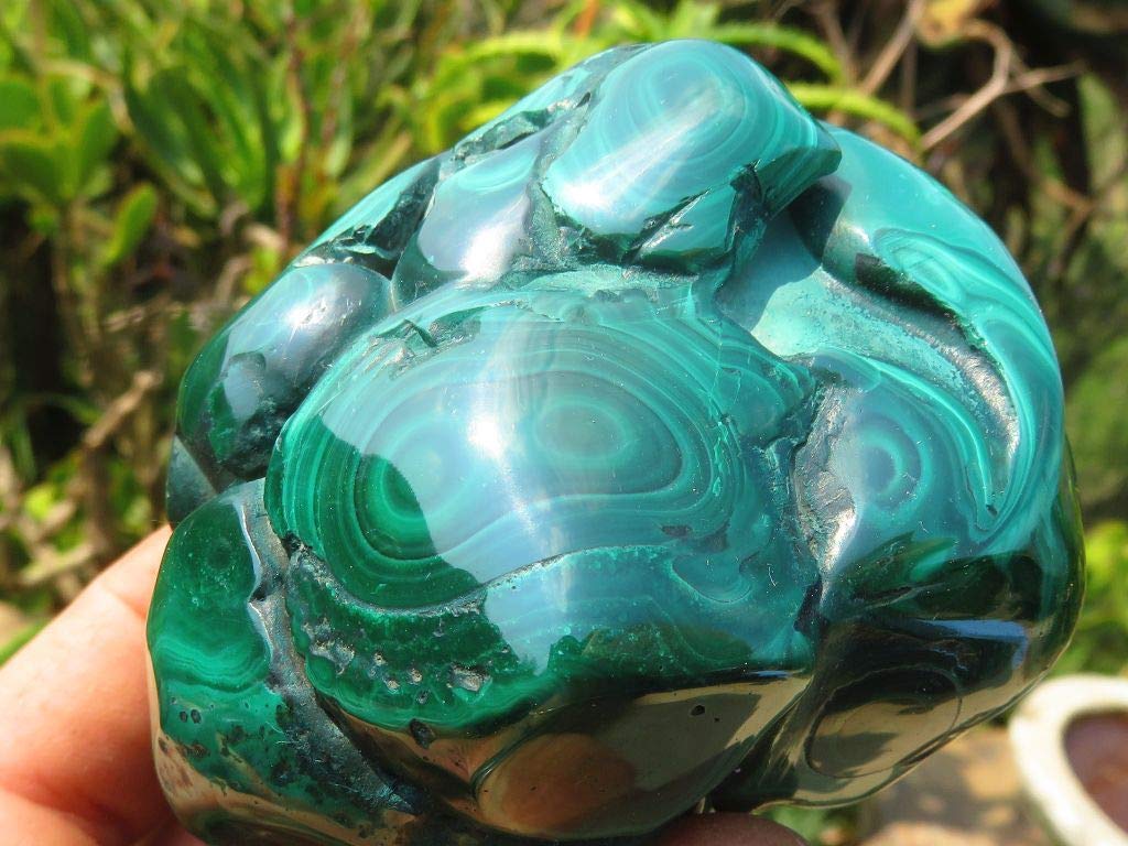 CrystalAge Red Goldstone Palm Stone ~70x50mm