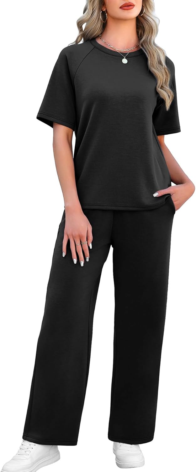 WIHOLL 2 Piece Sets for Women Resort Wear Travel Vacation Outfits Summer Short Sleeve Lounge Sets - Image 4