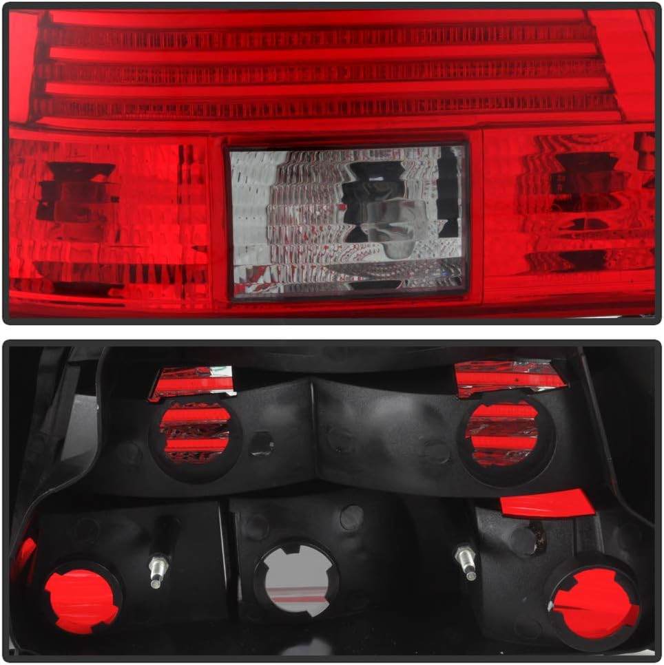 ACANII - For 1997-2000 BMW E39 5-Series Sedan Red Smoked Tail Lights Brake Lamps Assembly Driver & Passsenger Side 98 99