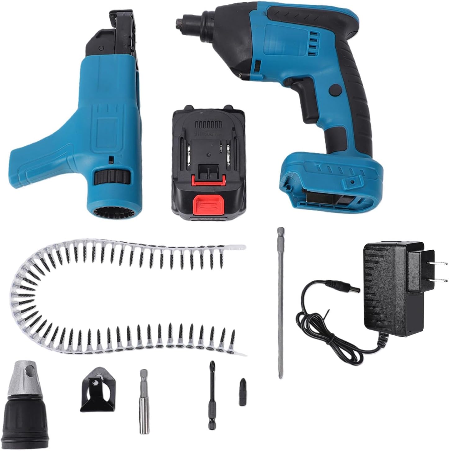 Fafeicy Brushless Cordless Drywall Screwdriver Automatic Feed Chain Screw Gun Set 4.0Ah Battery for Drywall Installation