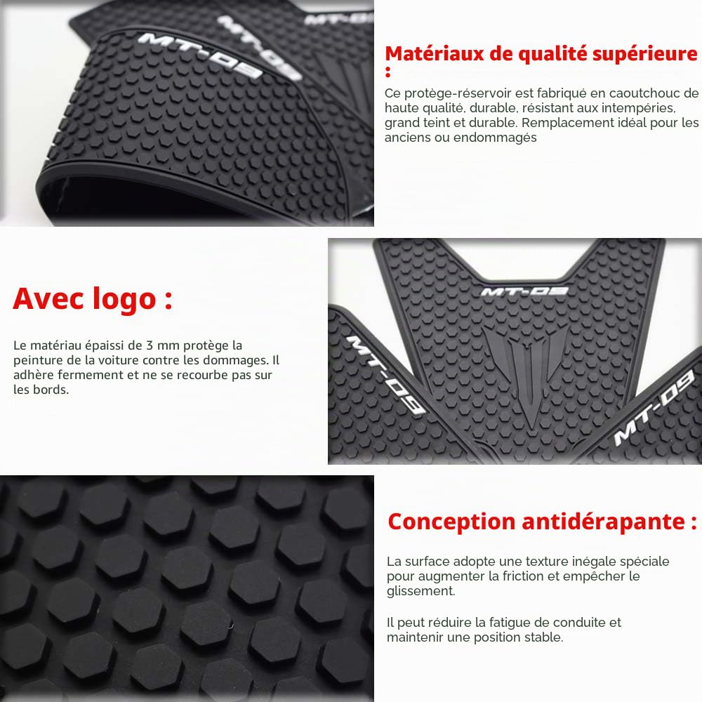 Accessoires moto Protection latérale antidérapante imperméable pour réservoir Adhésif en caoutchouc 3CM pour mt 09 MT-09 MT09 MT09 SP 2024 2025
