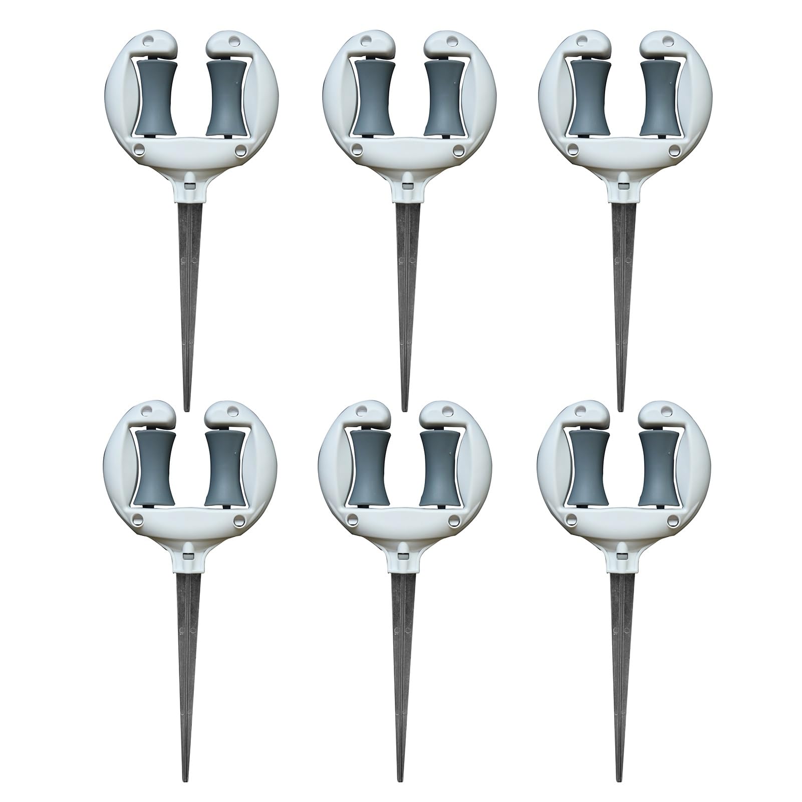 Guida for tubo da giardino in ferro Chiodo Posizionamento del dell'acqua Tenendo il rullo Testa appuntita Accessori for l'irrigazione antiscivolo per cortile, bordi sentieri(White6pc)