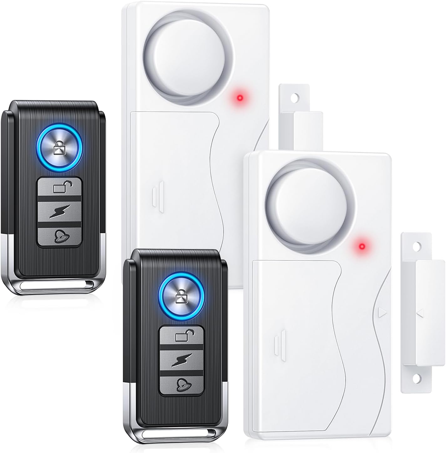 Door Alarms for Kids Safety, 110dB Loud Door Chimes When Door Opens, Door Sensor with Remote, Battery, Window Alarms for Home Security, 2 Pack