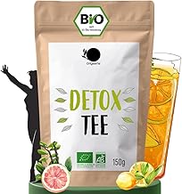 BIO DETOX TEE ZUM ABNEHMEN 150g | Heiß & Eistee | Loser Tee auf Basis von grünem Tee und Mate aus kontrolliert biologischem Anbau | Entgiftungskur 30 Tage
