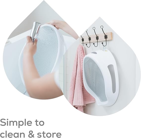 Angelcare Soft Touch Baby Bath Support -Grey- Water Level Indicator, Non-Slip, Comfortable & Safe for Newborns & Infants up to 6 Months