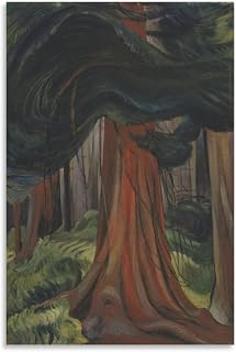 JUNQIAO EMILY CARR Red Cedar Art Painting Painting On Canvas Wall Art Poster Scroll Picture Print Living Room Walls Decor Home Posters 16x24inch(40x60cm)
