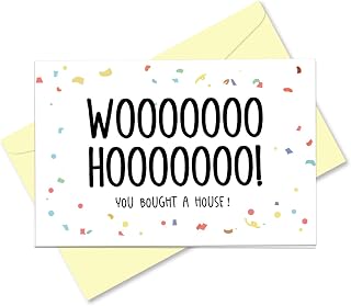 Woohoo! You Bought A House, Funny New Home Greeting Card,Sweet Housewarming Congratulations Card, First Mortgage Card