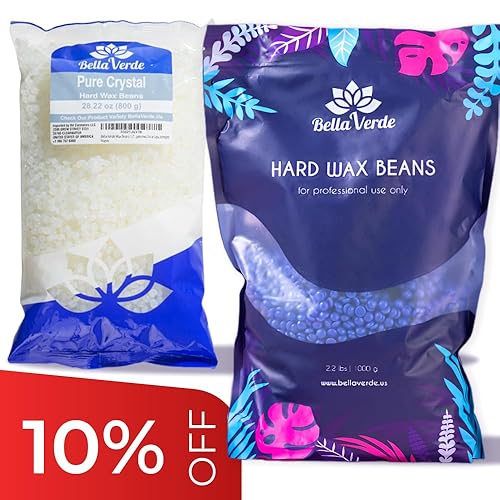 Bella Verde Frijoles de cera de 2.2 libras, cuentas de cera dura para mujeres y hombres, cera caliente para piernas brasileñas, cejas, cara, labios,