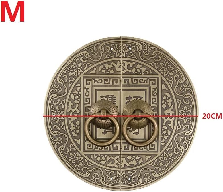 Cabinet face Plate,Heavy Thickened Door Knocker Brass Vintage Chinese Decorative Handle (Color : C, Size : M)