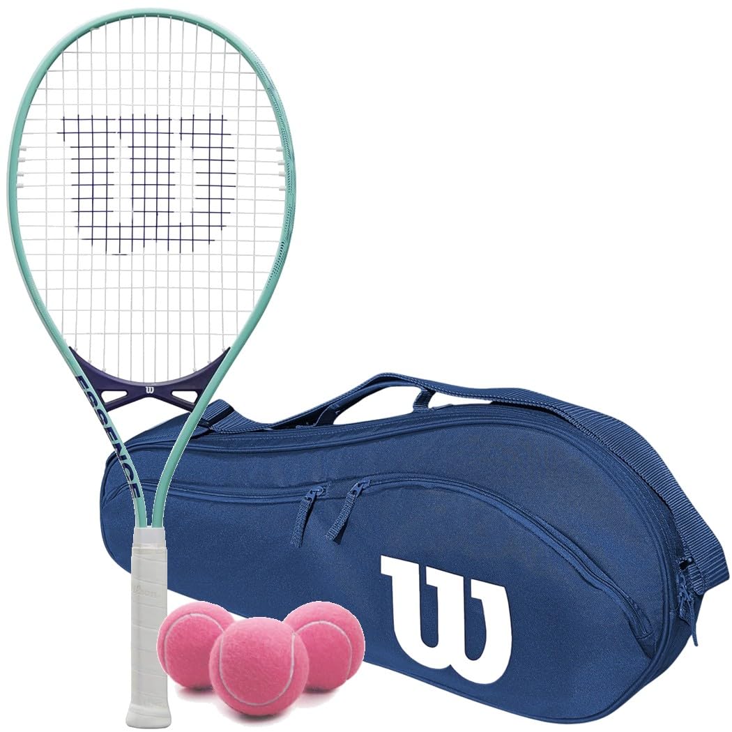 Wilson Essence Tennis Racquet Bundled with a Wilson Advantage 2.5 Tennis Bag β Optional Accessories