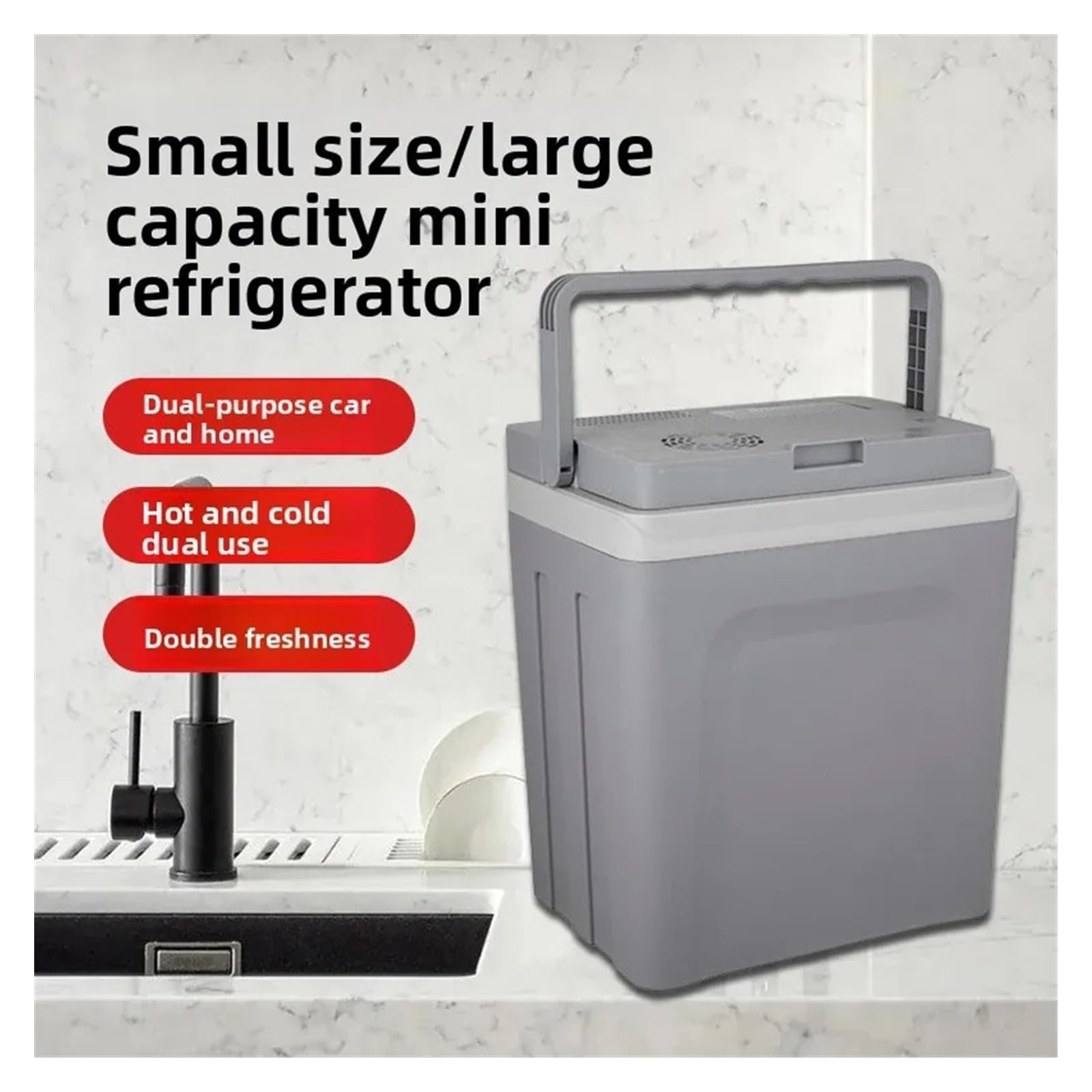 Refrigerador for Coche de 45-60 W y 25 L, Ideal for el hogar, con Doble propósito, for Calentar y Enfriar el Coche, 220-240 V