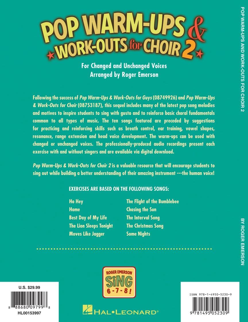 Roger Emerson: Pop Warm-Ups And Work-Outs For Choir - Volume 2 (Book/Online Audio) [Lingua inglese]