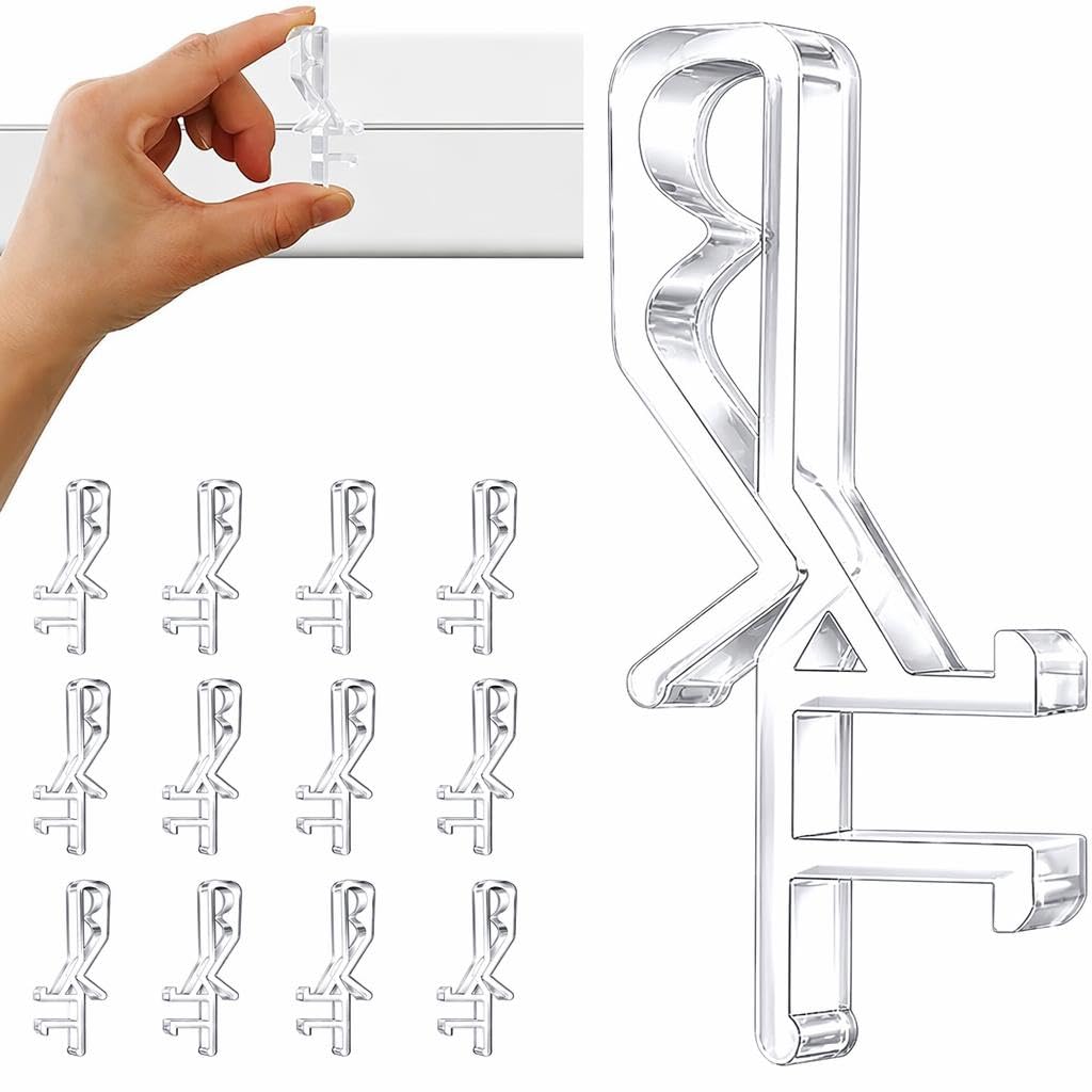10 Pack Blind Clips,Valance Clips for Venetian Blinds,Top Fixing,Clear