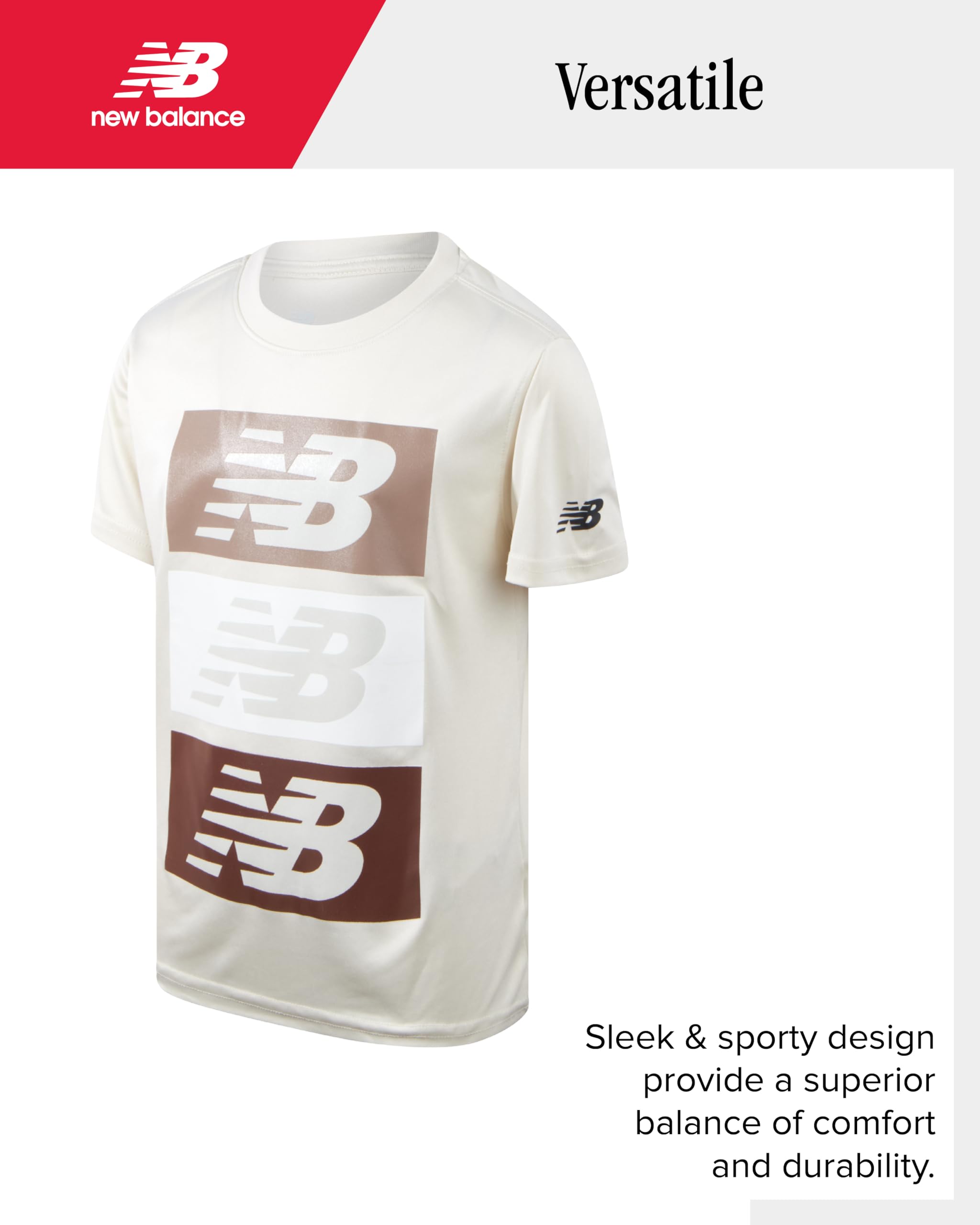 New Balance Jogger-Set für Jungen – 3-teiliges Pullover-Hoodie, Jogginghose und grafisches T-Shirt für Jungen und Kleinkinder (Größe 2T-12)