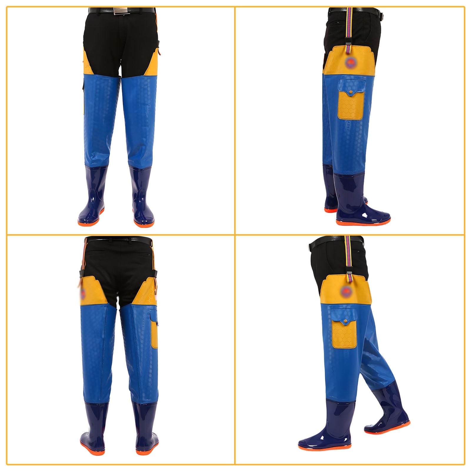 Stivali di Gomma Impermeabili per trampolieri dell Stivale Leggero for Uomo e Donna, Stivale in PVC/Nylon a 2 Strati for Pesca e Caccia(7.5)