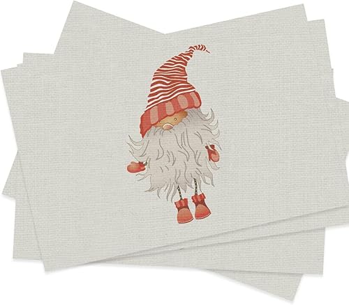 Tapetes de mesa de Navidad para comedor mesa de cocina gnomo de invierno Navidad día festivo decoración de Navidad rústico Navidad granja cocina