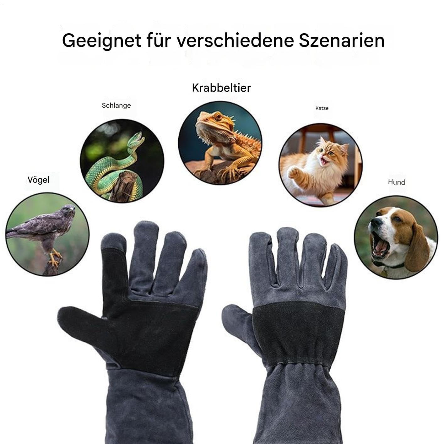 Guantes antimordeduras para el manejo de animales Equipo de mangas | Guantes Antimordeduras De 60 Cm Manga protectora para agarre, aseo y manejo de perros, gatos, aves, serpientes y reptiles