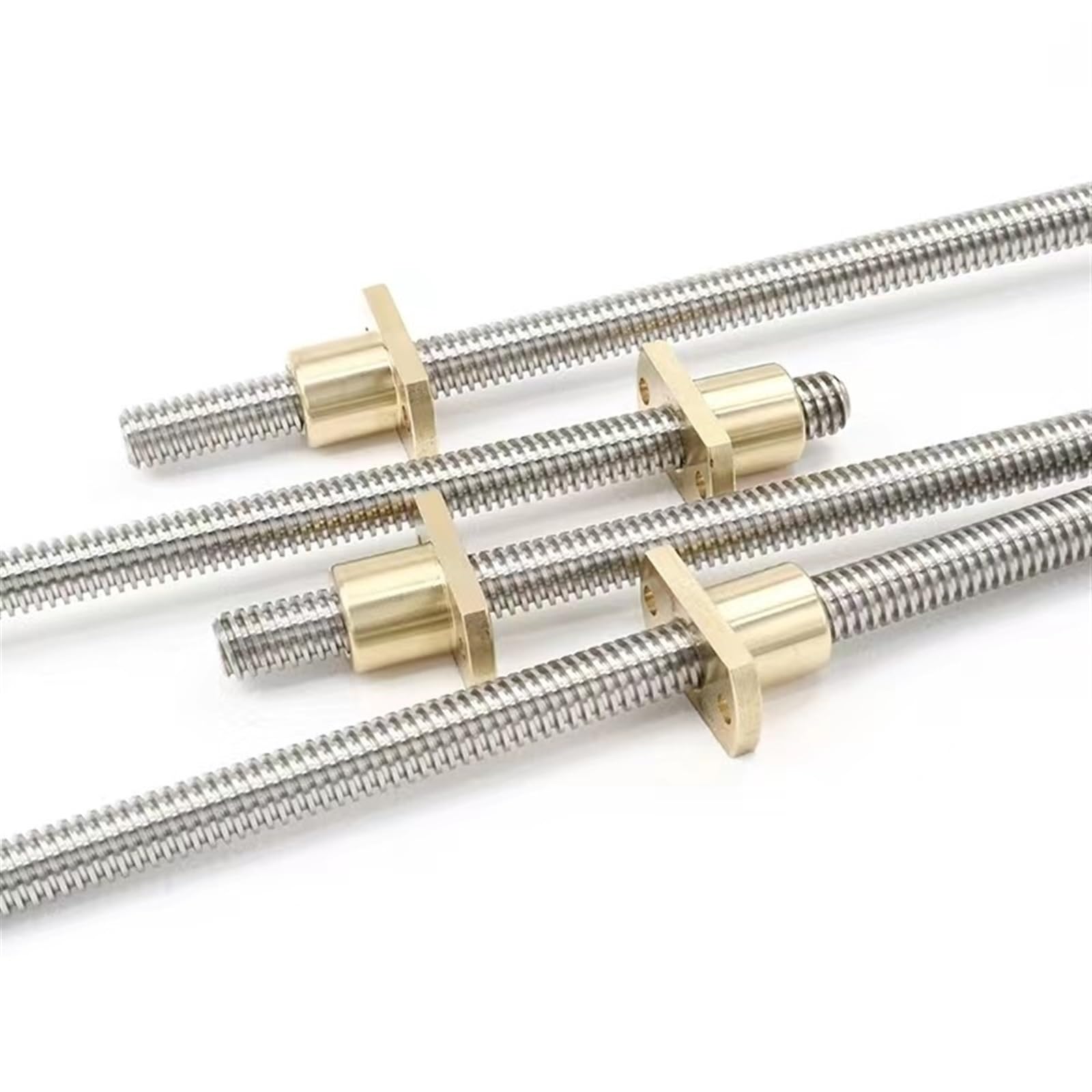 jeu fileté Tige de vis de 18mm de diamètre avec écrou en laiton, pas de 4mm, tige filetée en acier inoxydable 304, tige trapézoïdale T18, vis Tr18x4 vis trapézoïdale (Color : T18-4 Trimmed Flange, S