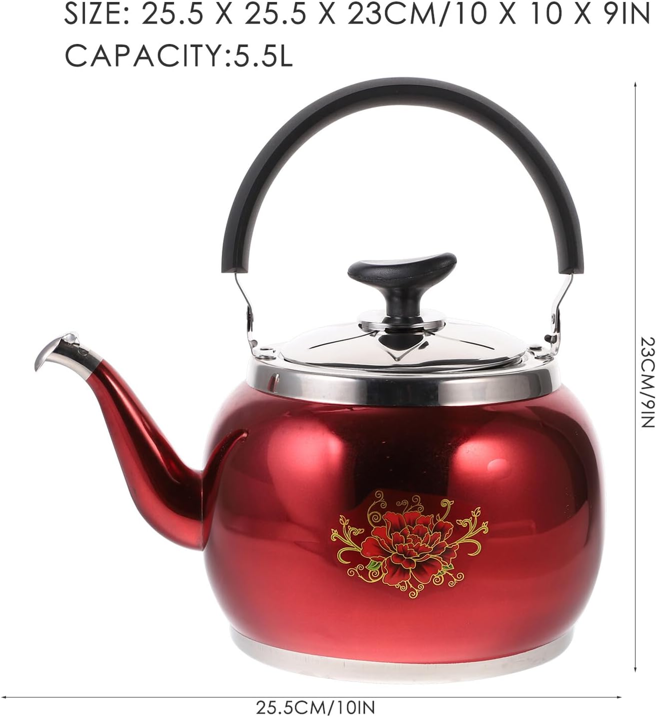SECFOU Stovetop Whistling Tea Kettle Large Capacity 4.5l Stainless Steel Water Boiling Pot Household Kitchen Supply