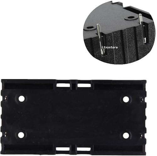 Miniatura 3 de Soporte para batería 18650, 6 piezas, 2 ranuras x 3.7 V, caja de almacenamiento de batería DIY, en paralelo caja de baterías de plástico negro con