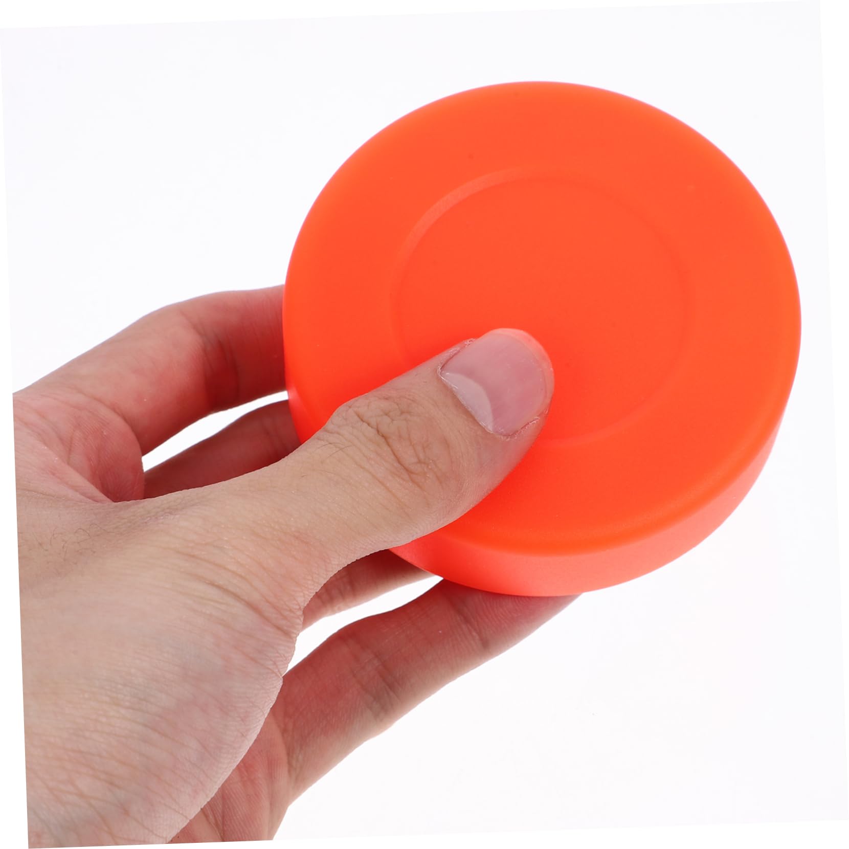 Balles de Hockey D’entraînement Orange en PVC, Lot de 3, Rondes | Glisse à Faible Friction, Usage en Compétition, pour Béton Lisse, Pièce de Rechange