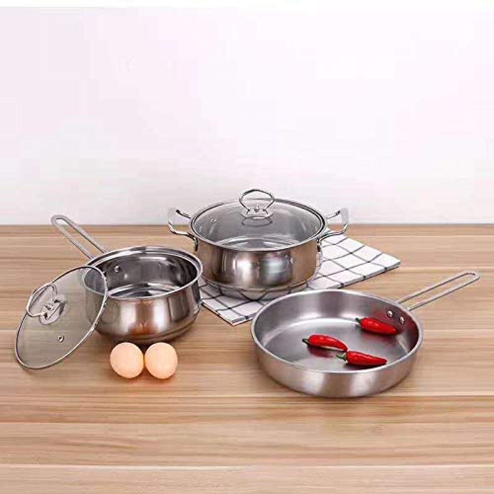 Non-Stick Pan,Stainless Steel Pan, Household Multi-Function Three-Piece Non-Stick Pan, Milk Pot Soup Pot Frying Pan Wok???