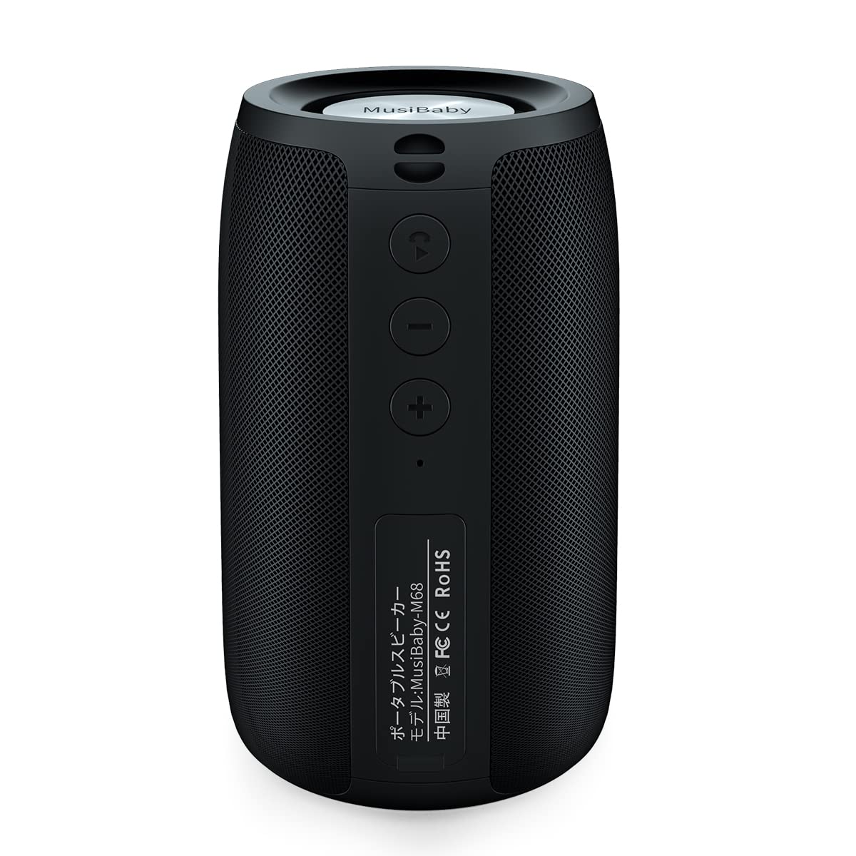 Musibaby M68 Bluetooth Speaker, 12W, IPX5, Black | Portable, small and compact with USB playback, AUX input, FM radio, TF card playback, up to 24H and