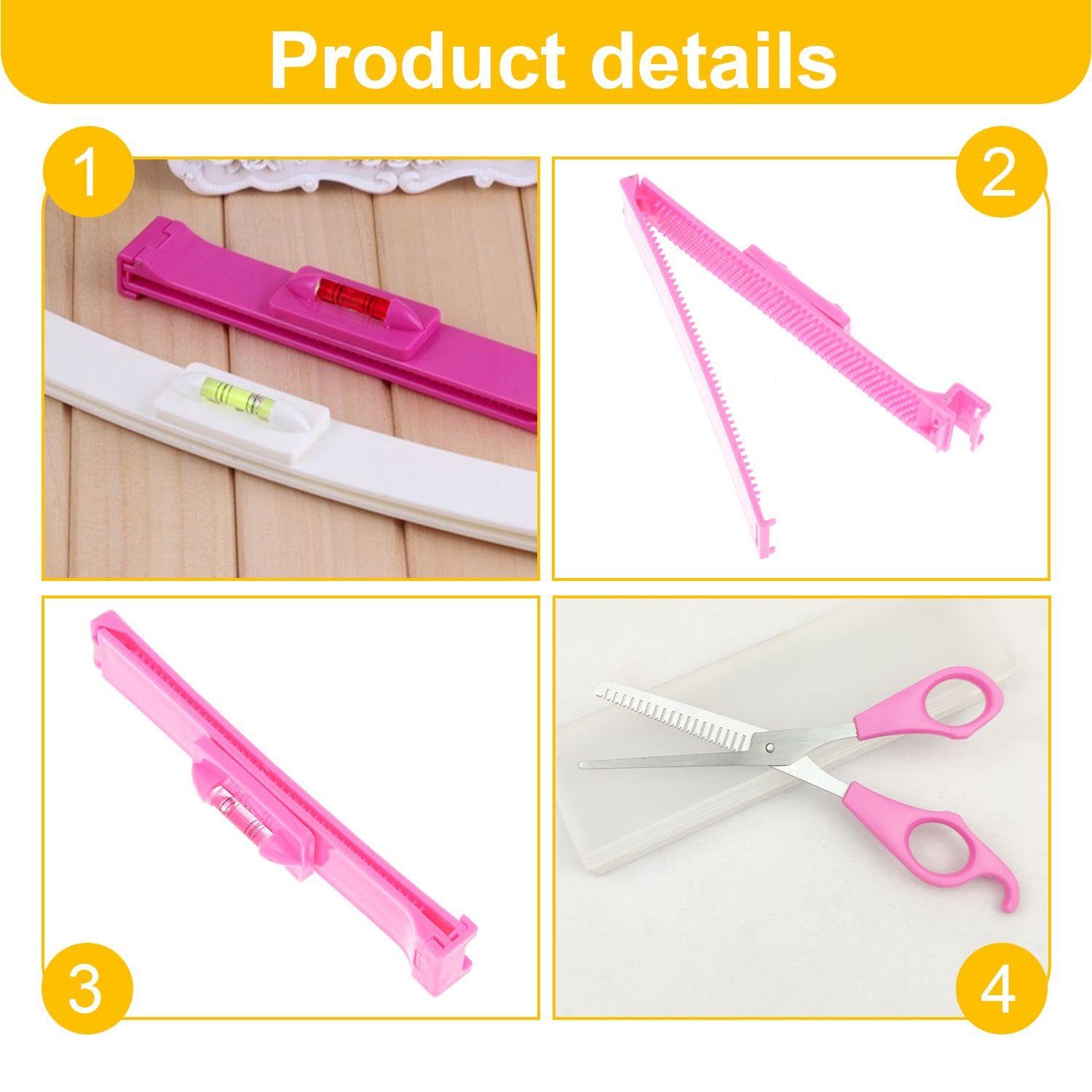 2 Pieces Bang Ruler and 1 Piece Scissors, Hair Style Making Tools, Hair Trimming Tools, Hair Salon Accessories. - Image 3