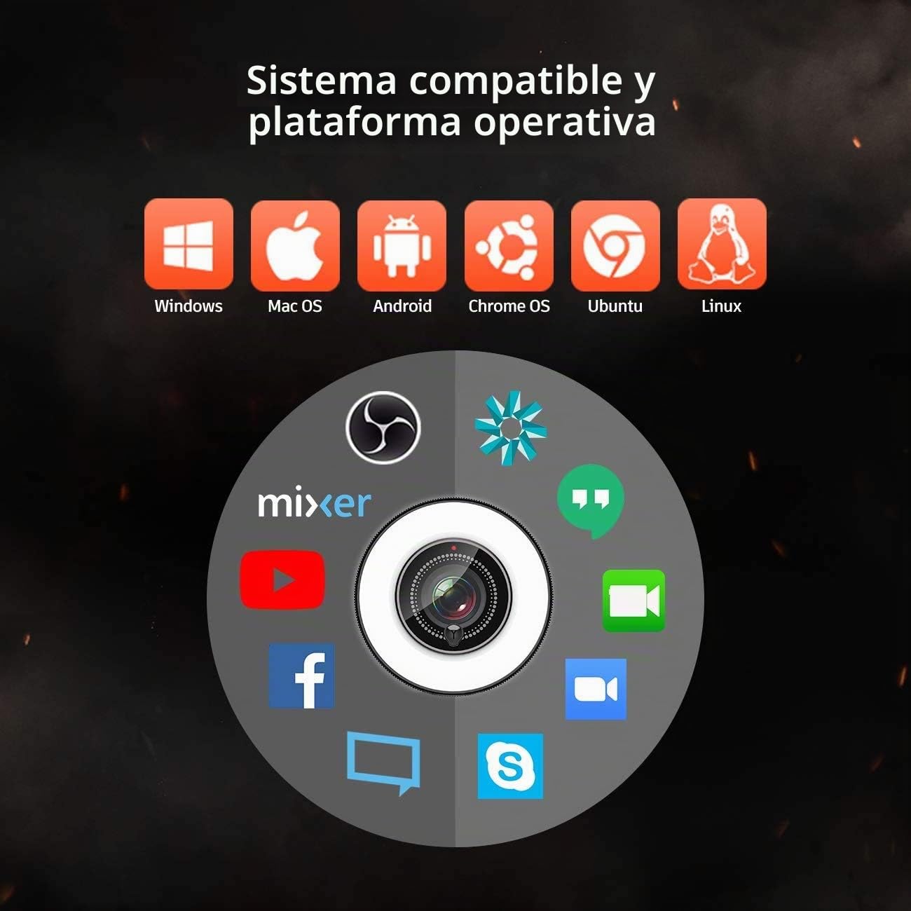 Angetube Streaming HD Webcam 1080P con luz de Anillo, 967 USB PC Cámara de Enfoque automático con micrófono Dual, cámara de Video para Mac Windows Laptop Conferencias Gaming Xbox Skype OBS Xsplit