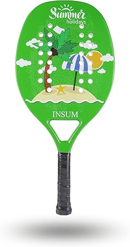 Miniatura 6 de Raqueta de tenis de playa con superficie de fibra de carbono con impresión de arena arenosa, raqueta ligera de EVA suave, con bolsa de cubierta para