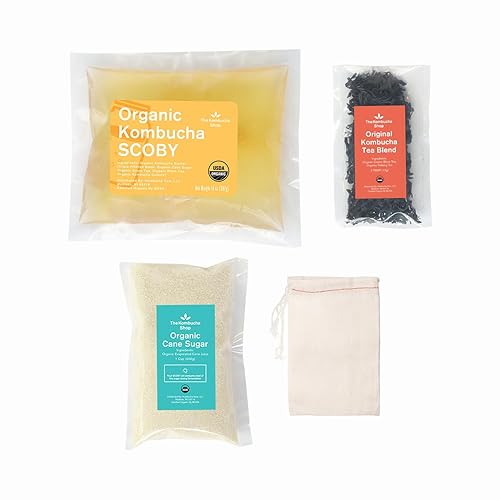 Miniatura 6 de SCOBY - Kit de iniciación de kombucha 100% orgánico, paquete de 2 unidades, 100% garantizado para preparar, cultura fresca y viva con líquido de