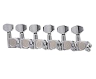 Eddaray 6 In-line Guitar Machine Heads 6 Right Hand – 1:15 Gear Ratio Sealed Tuning Key Pegs Tuners Set with Hexagonal Shaped Knob Replacement, (E-1001, Chrome)