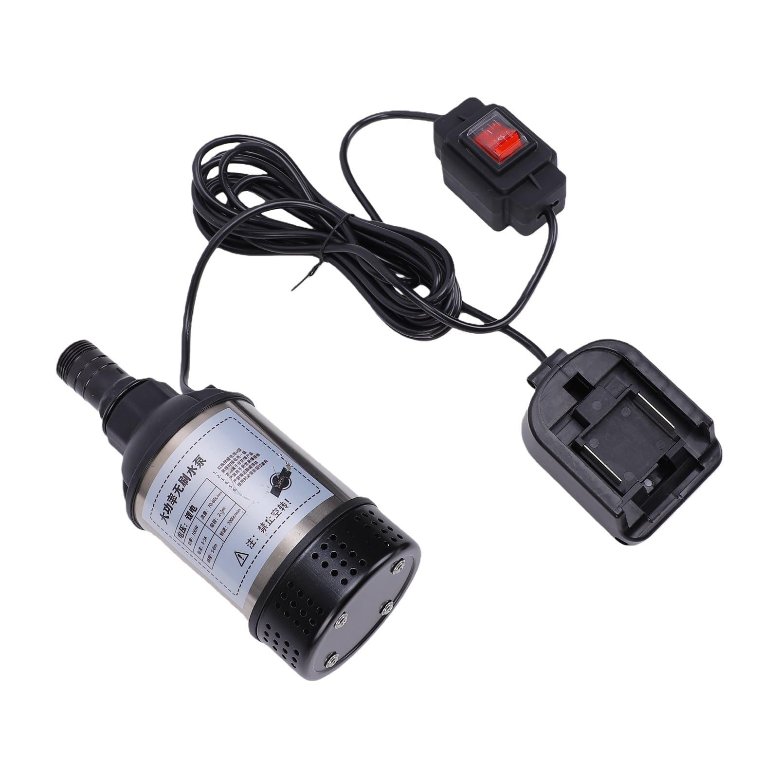 YWBL-WH Bomba de Agua Sumergible Inalámbrica 100W 7000rpm 5-8m Elevación