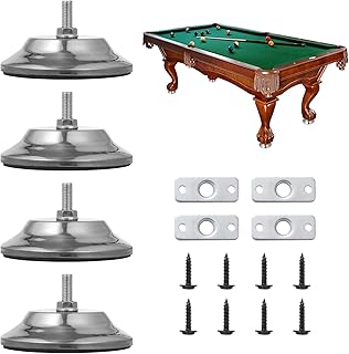 4pcs Pool Table Leg Levelers, 5-Inch Billiard Table Leg Leveling Risers, Adjustable Height, Heavy-Duty Table Leveling Feet for Pool Tables, Ping-Pong Tables, Soccer Tables