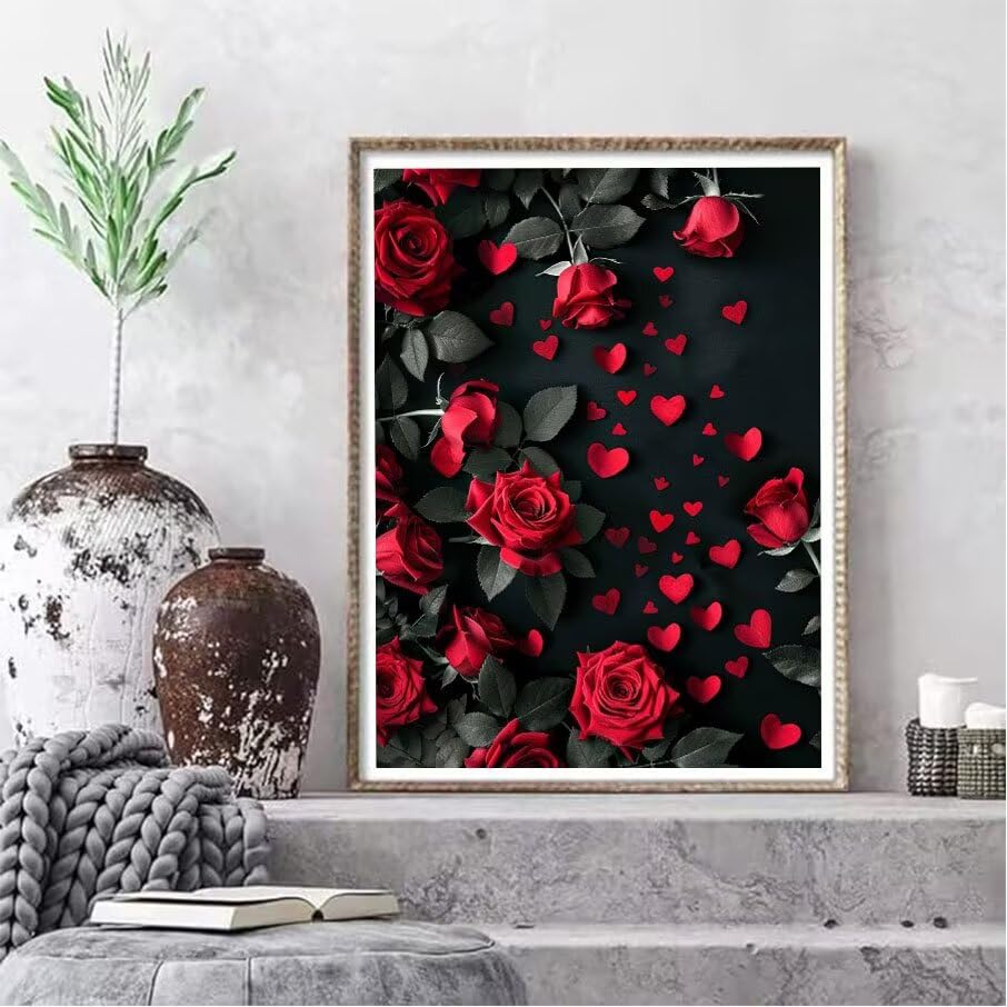 5D Diamond Art Point de Croix Roses | Idée Cadeau DIY Adultes T0-538