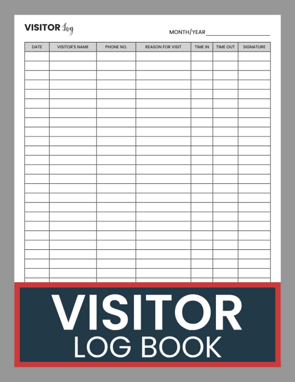 Visitor Log Book Visitors Signin And Out Log Book For