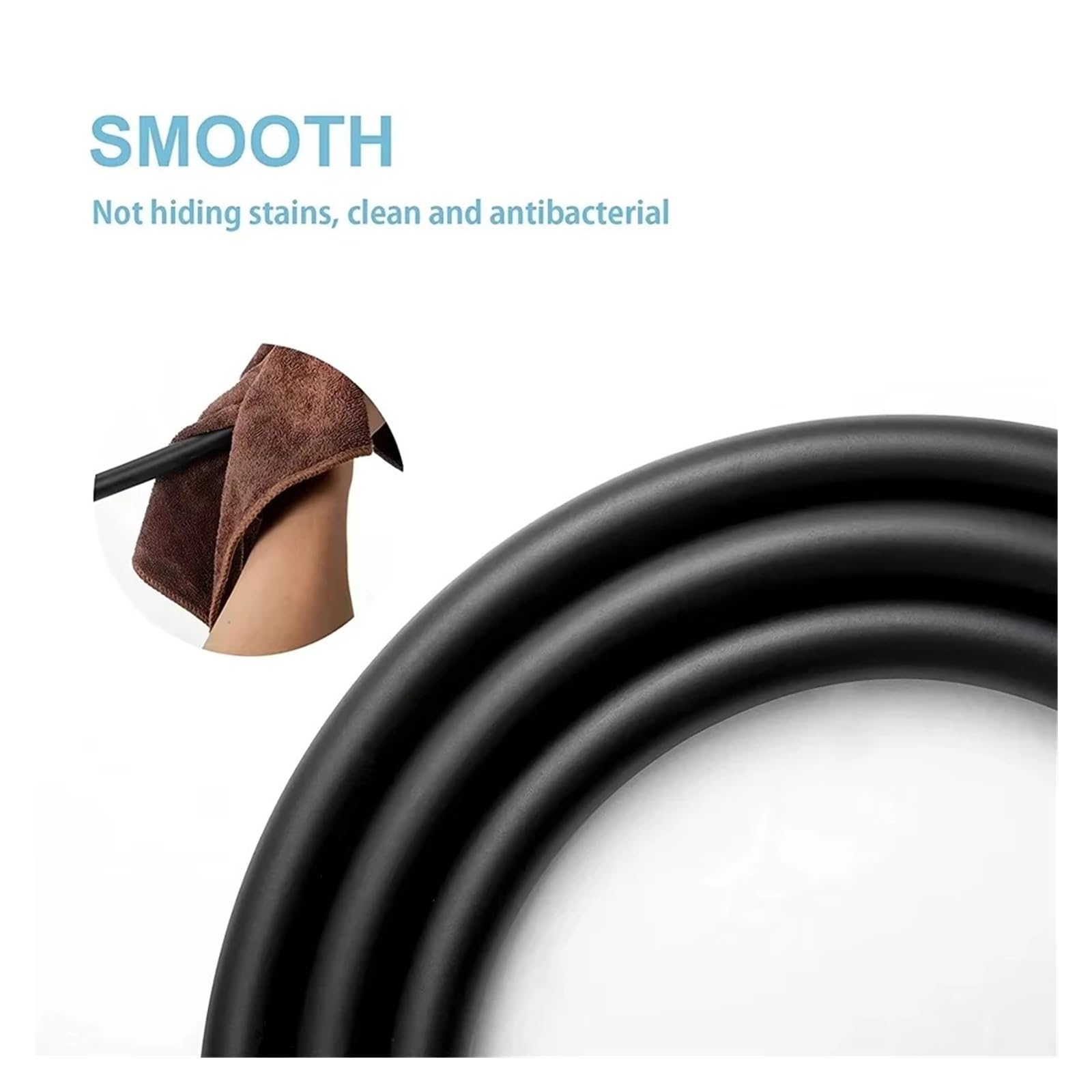 Manguera de ducha flexible de PVC negro de 2 m, manguera de agua de alta presión, accesorio de fontanería multicapa para baño, conector de cabezal de ducha