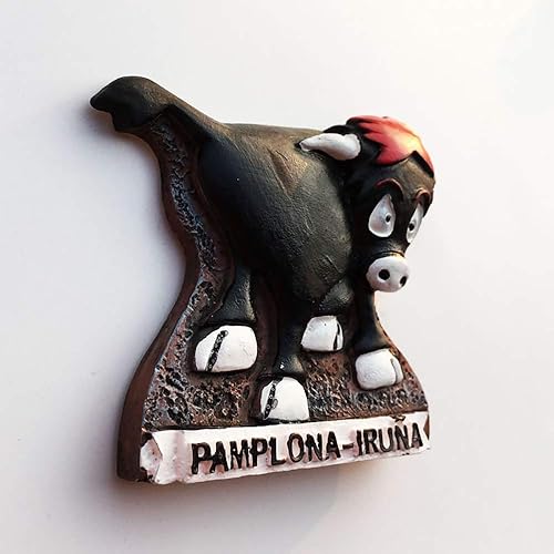 Miniatura 4 de Pamplona Navarra España 3D San Fermin - Imán de resina para nevera, recuerdos de viaje, hecho a mano, decoración del hogar y la cocina, regalo