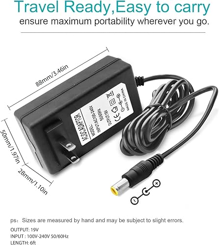 Miniatura 5 de Adaptador de TV de 19 V CC para LG Electronics de 27 pulgadas, 24 pulgadas, 23 pulgadas, 22 pulgadas, 20 pulgadas, 19 pulgadas, monitor LCD LED HDTV