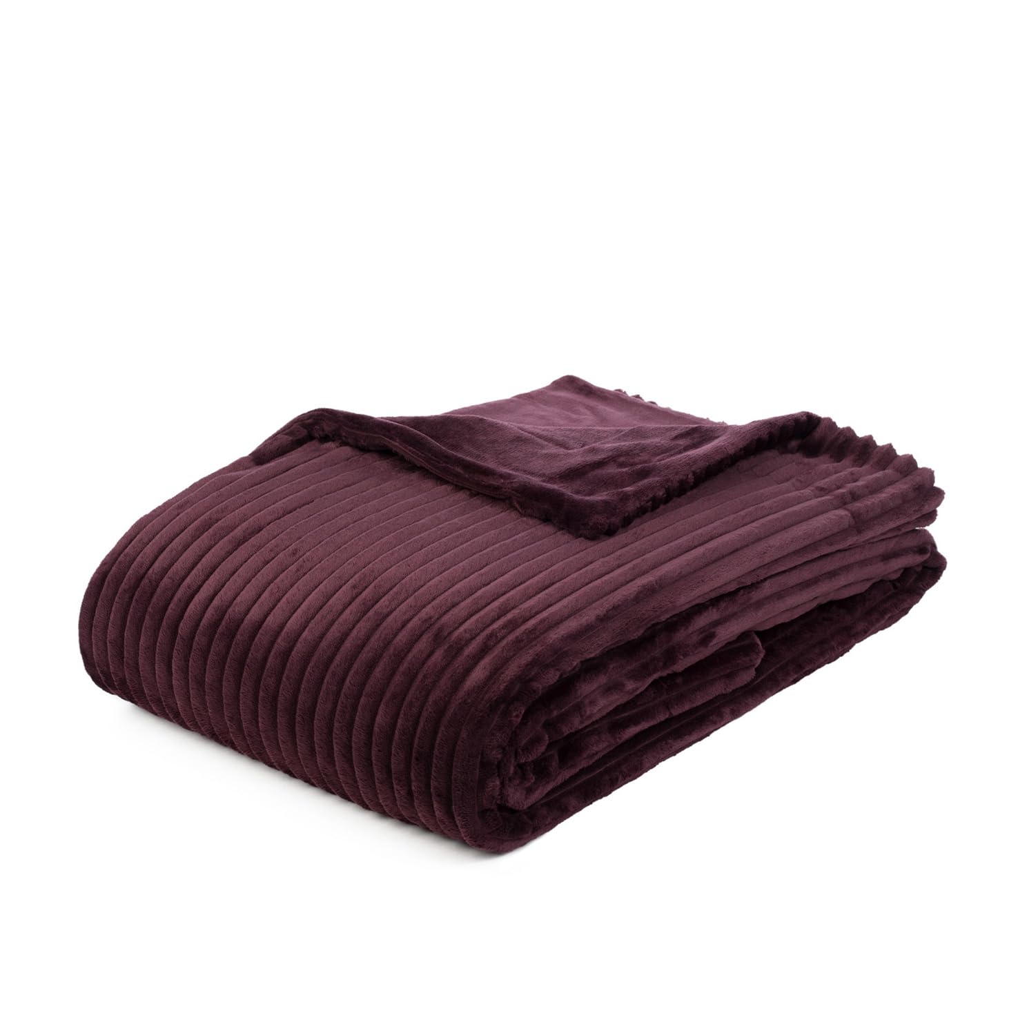 Gözze - Kuschelweiche Wohndecke in Cord Optik, 1620g/Stück, 150 x 200 cm - Brombeere
