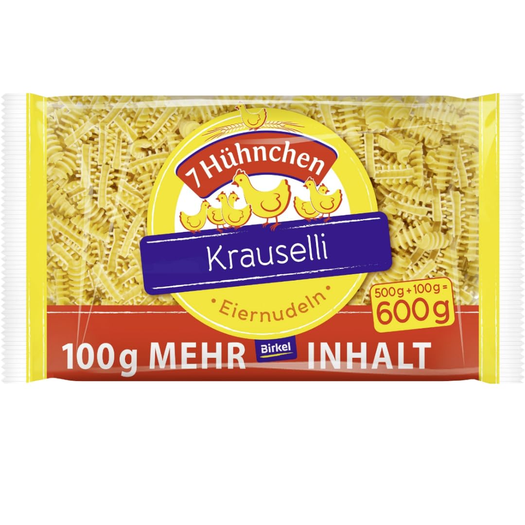 Birkel 7 Hühnchen Eiernudeln Krauselli Nudeln Pasta 600 gramm x 12 Stück
